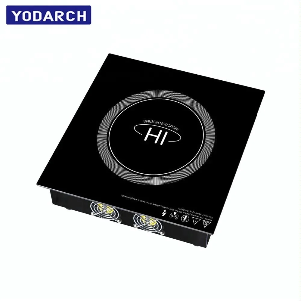 3000W Cooking Equipment Black Glass Plate Commercial Hotel Induction Built In Stove Cooker 220V