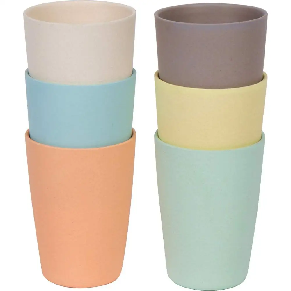 Amazon supplier reusable biodegradable bamboo fiber take away coffee mugs cups