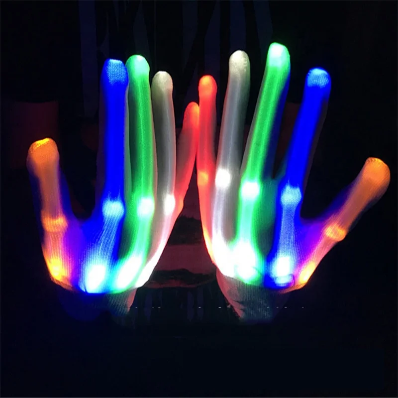 High Quality Chroma CTRL 7 colors light show LED Gloves Rave Finger Lighting Flashing Glow Mittens for Party