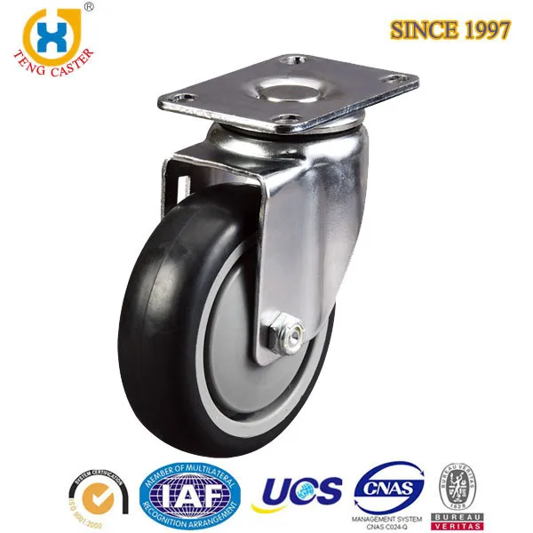 industry 4inch PU swivel caster wheel with side brake