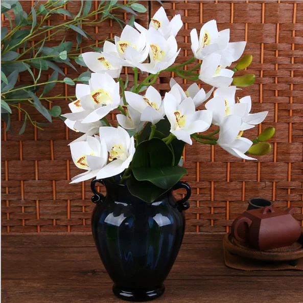 New products artificial real touch silk orchid flower cymbidium orchid silk flower
