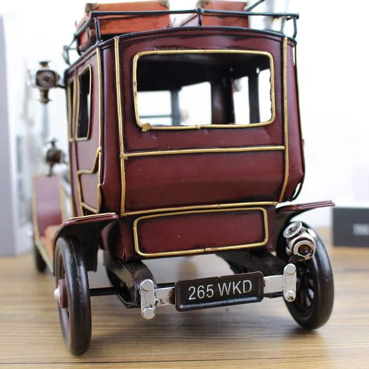1907 Metal Old Diecast Car Model 1: 12 Figurine Vintage Vehicle Model Car Figurine Retro Boy Toy Gift Home Office Decor