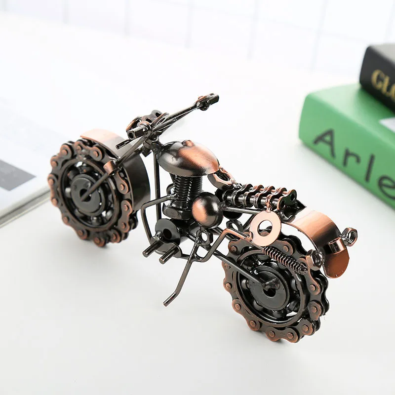 European retro metal motorcycle creative ornaments for home decoration