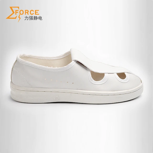 Hot selling  low cost white PVC butterfly esd shoes for workstation