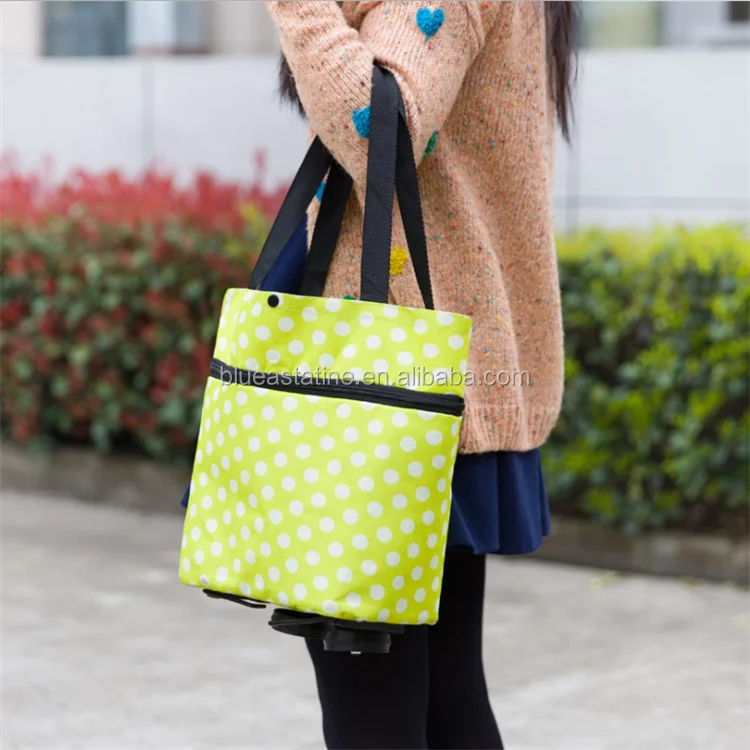
folding shopping trolley bag with 2 wheels, shopping bag trolley 