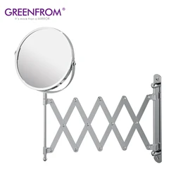 Scissors Extendable Arm Double Side Wall Mounted Bathroom Vanity Mirror With Magnifying Mirror