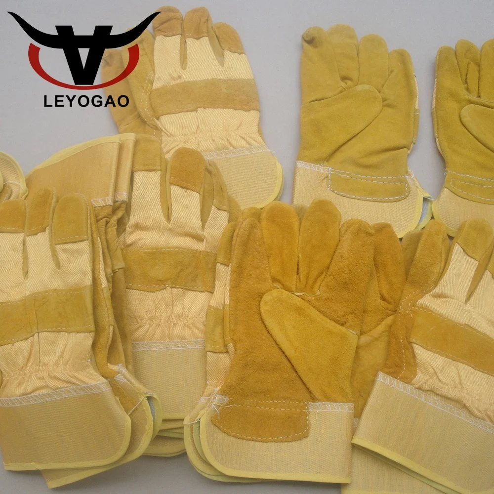 Горячая Распродажа, хорошая защита, желтая кожаная конструкция, водонепроницаемые защитные кожаные перчатки
