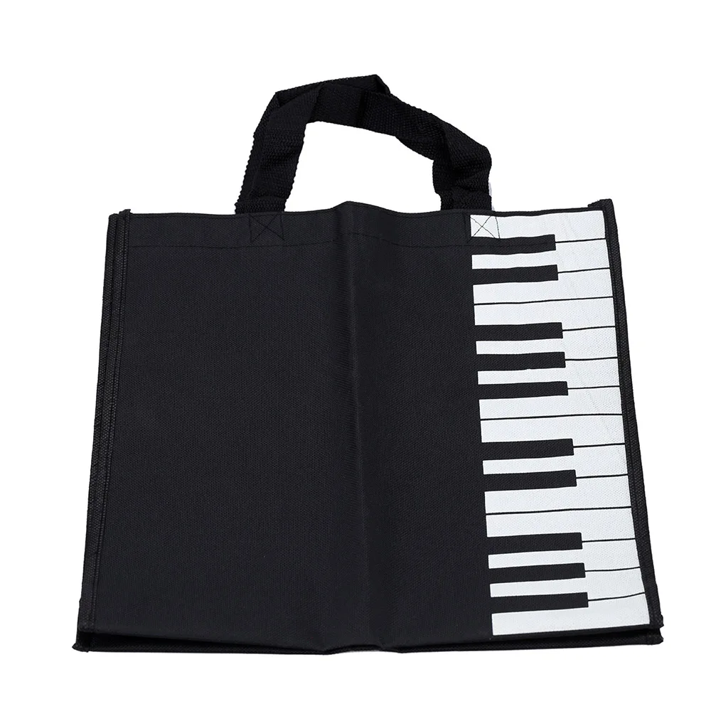 Fashion Piano Keys Design Music Handbag, Cute Tote Shopping Bag, Canvas bag with pp webbing handle