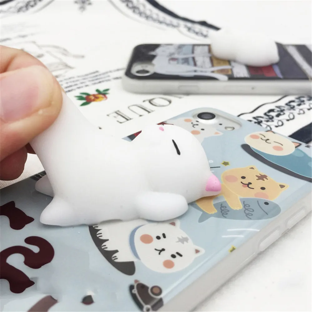 
Squishy Cat Phone Case 3D Cartoon Cute Soft Silicone Animal Cover Case for Iphone 6 6Plus 6s 6sPlus 7 7Plus with Squeeze 