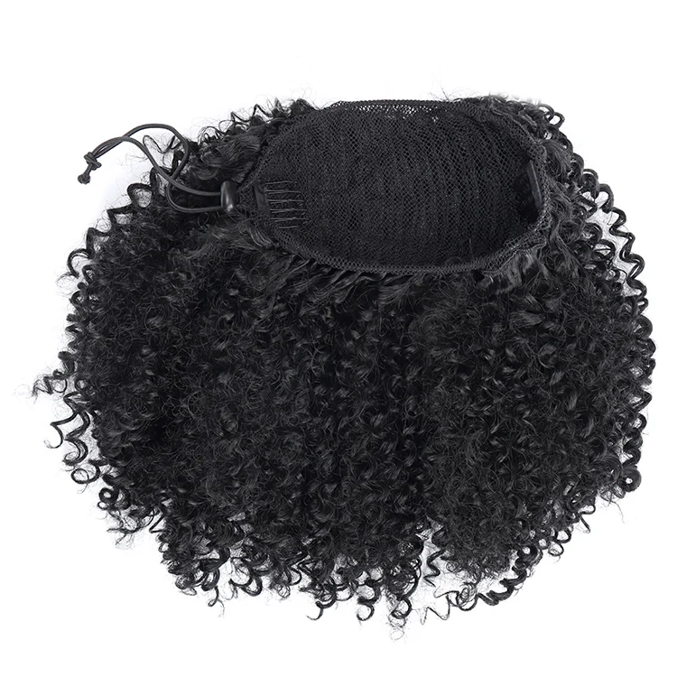 ZShair синтетические натуральные черные волосы пучок афро кудрявые 6 дюймов регулируемые волосы для женщин шиньон наращивание волос