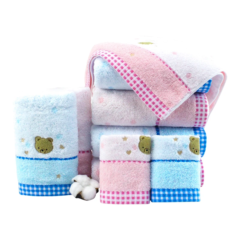 
Cute pattern baby cotton bath face towel set 3pcs for children kids 