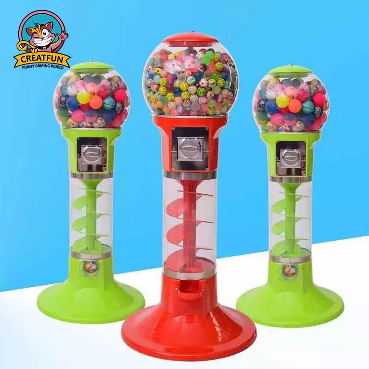 New new prize game coin gumball bouncing machine candy dispenser bounce ball sprial gum capsule vending machines