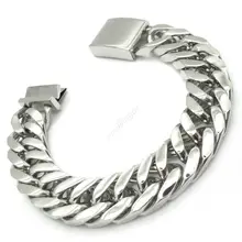 20MM Mens Boys Fashion Biker Polishing Bangle Cowboy Classics Bracelet Chain 316L Stainless Steel New Gift Arrive Free Shipping