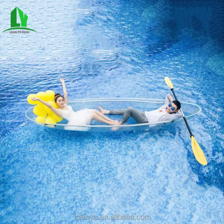 3 seat clear plastic canoe kayak double