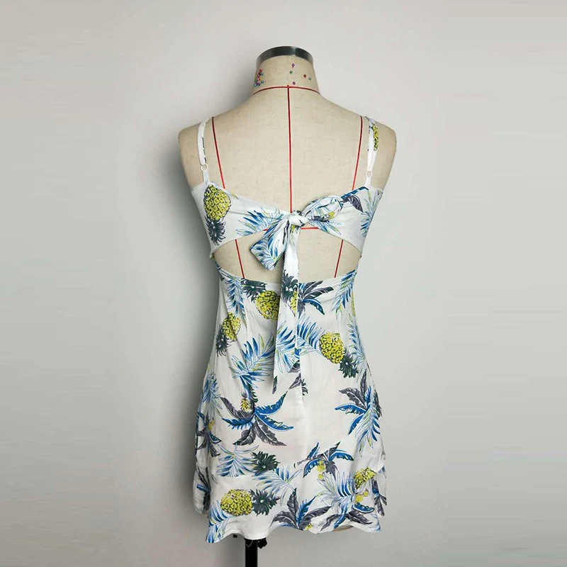 Maxnegio 2018 Hot Selling Digital Printing Sleeveless Summer Beach Sexy Halter Women Dress