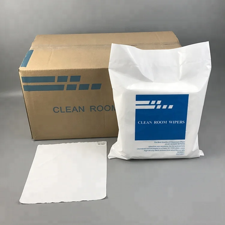 Disposable 9x9inch Laser Cut Class 100 Lint Free Semiconductor Cleaning 100% Polyester Cleanroom Wiper Cloth