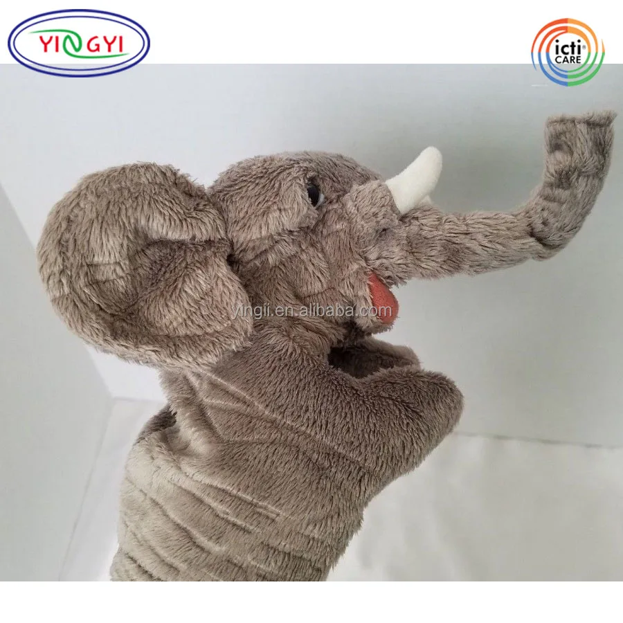 A238 серый зоопарк, друзья, Ручные куклы, слон, плюшевые животные, игрушка, Пальчиковый театр, слон, марионетка