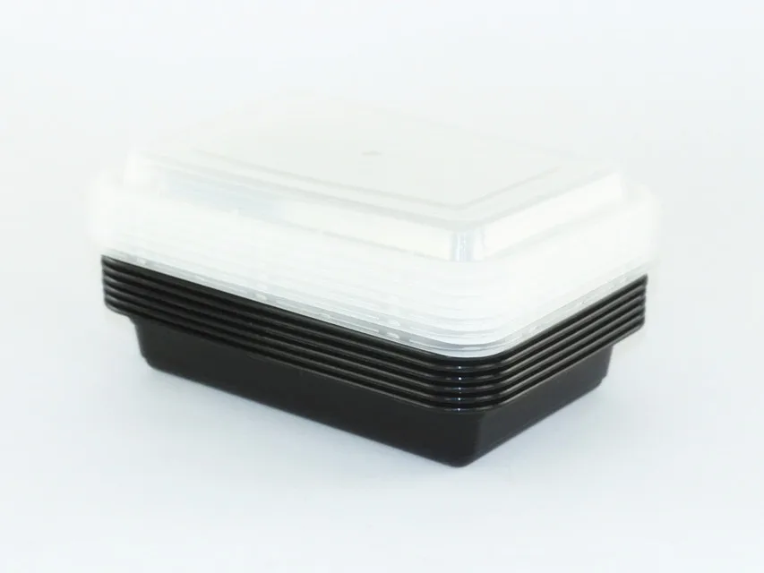 Reusable Rectangular Single Compartment Microwave Safe Bento Lunch Box Plastic Food Container