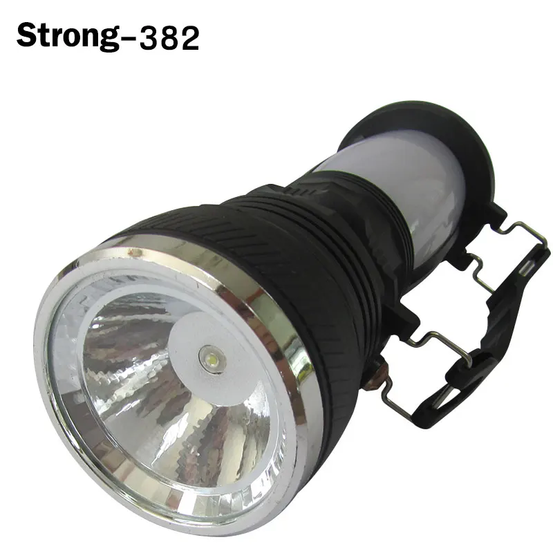Big power 3W COB mirror handle torch flashlights with AC rechargeable and solar power for emergency
