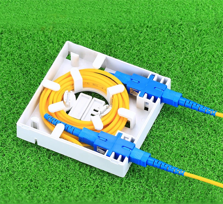Indoor Wall Mounted 86*86mm Mini 2 Port FTTH Fiber Optic Termination Box