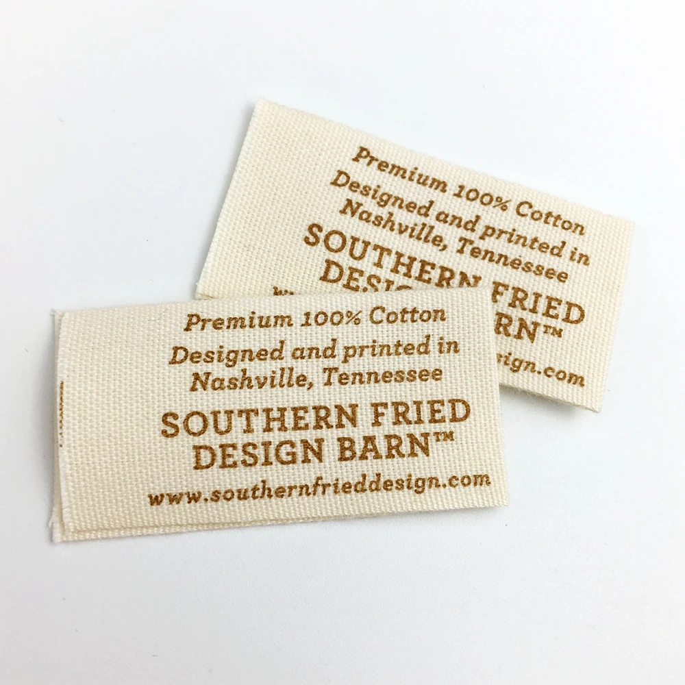 
printed soft 100% organic cotton labels clothing main label custom cotton label for garments and hats 