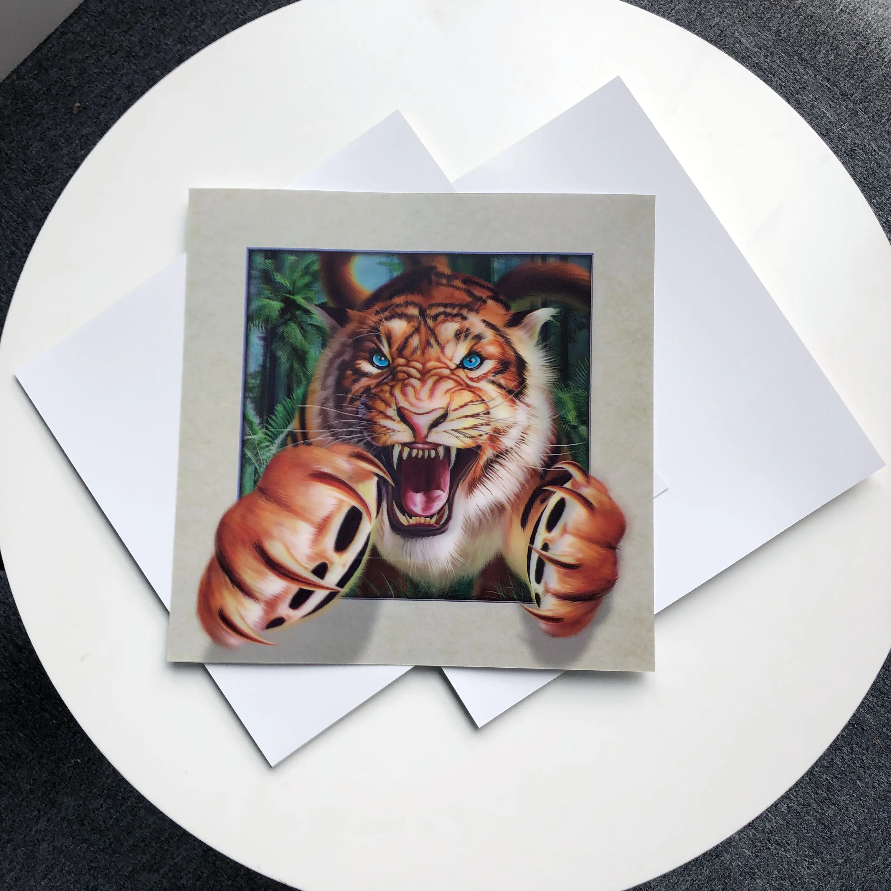5d lenticular picture of tiger 40x40 3d lenticular poster with frame