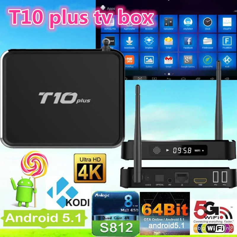 Led Smart Tv Беспроводная Мышь Воздуха Для T10 плюс Лучший Android tv box Quad Core 2 ГБ Оперативной Памяти 8 г rom