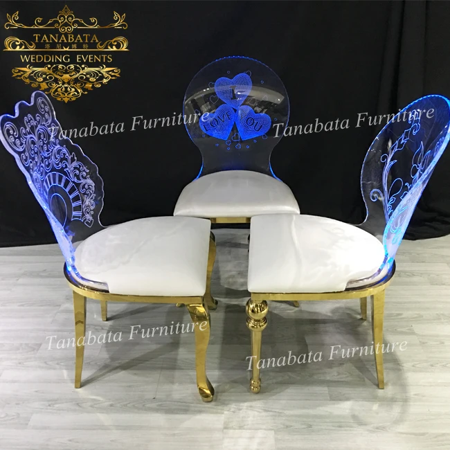 modern stainless steel legs modern led light up clear acrylic chairs banquet
