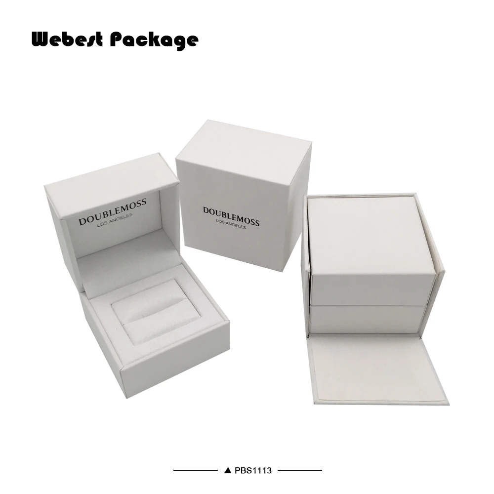 
Webest Package custom made jewelry boxes silk cloth luxury packaging white linen ring box 