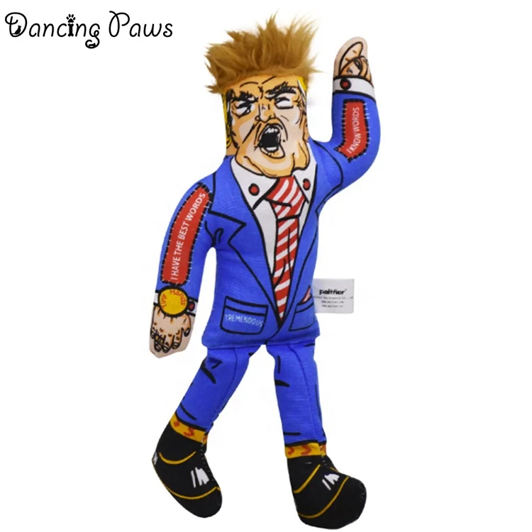 Президент Трамп изображение прочный холст собака игрушка с писком для домашних животных игрушка pet training поставки