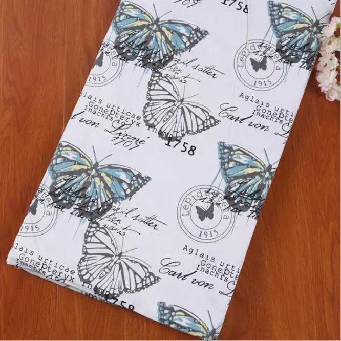 five types Butterfly printed cotton and linen upholstery blended fabric