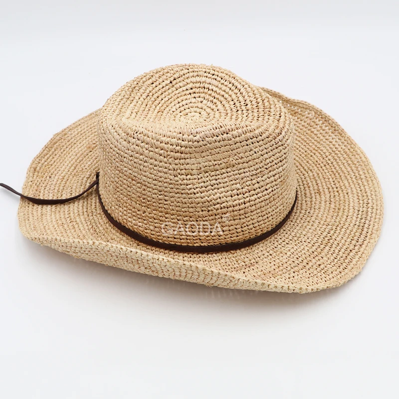 Высококачественные летние ковбойские шляпы из рафии для мужчин