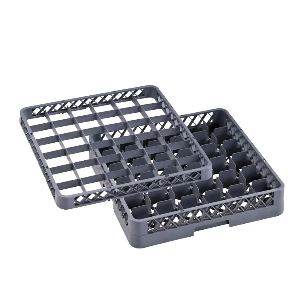 25-compartment Gray Full-size Glass Rack Kitchen Storage Holders & Racks Plastic Modern Commercial Kitchen Support Everyday