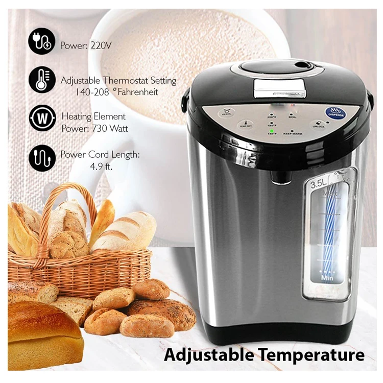 2020 new LED display with 3 temperature settings, SUS304 inner pot for electric air pot,electric hot pot