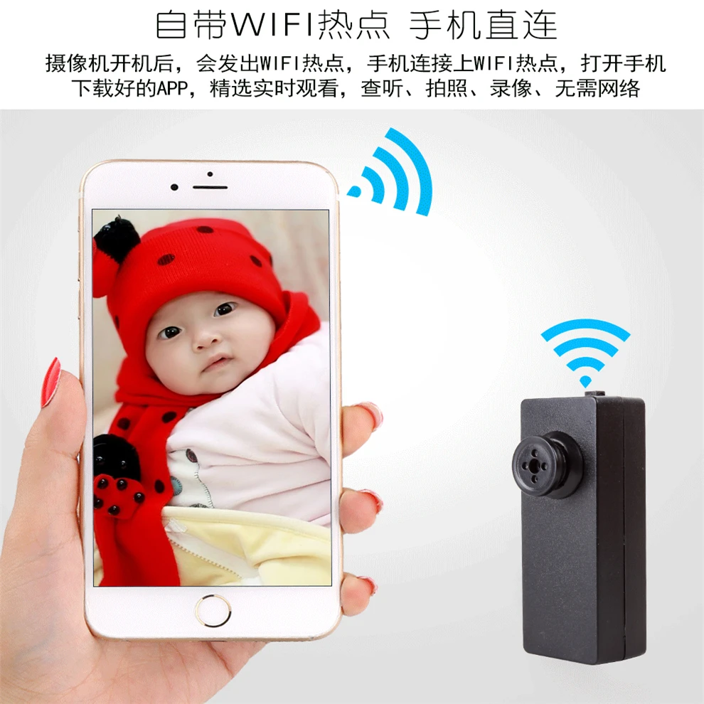 Hot Products 2020 ! 1080P wifi fastener Button Camera motion detector WiFi Function / Motion Detector --- PQ214