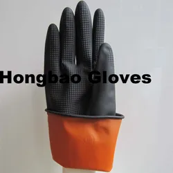 90g thick black household latex rubber gloves malaysia  black cleaning waterproof hand job gloves
