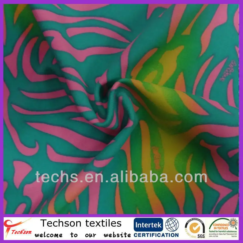 
UPF 50+ nylon lycra 4 way stretch print bikini fabric 