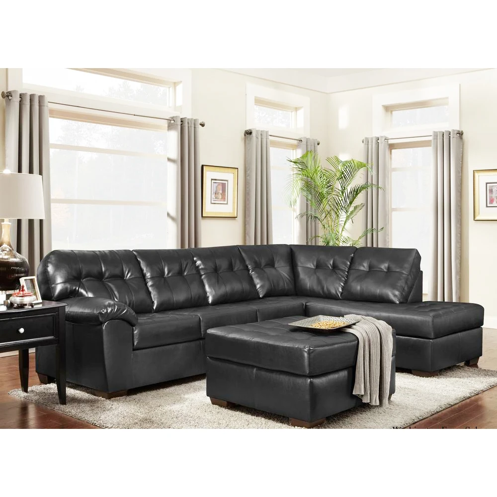 Frank furniture big size sectional sofa with chaise lounge corner leather sofa modern sectional sofa set with storage ottoman