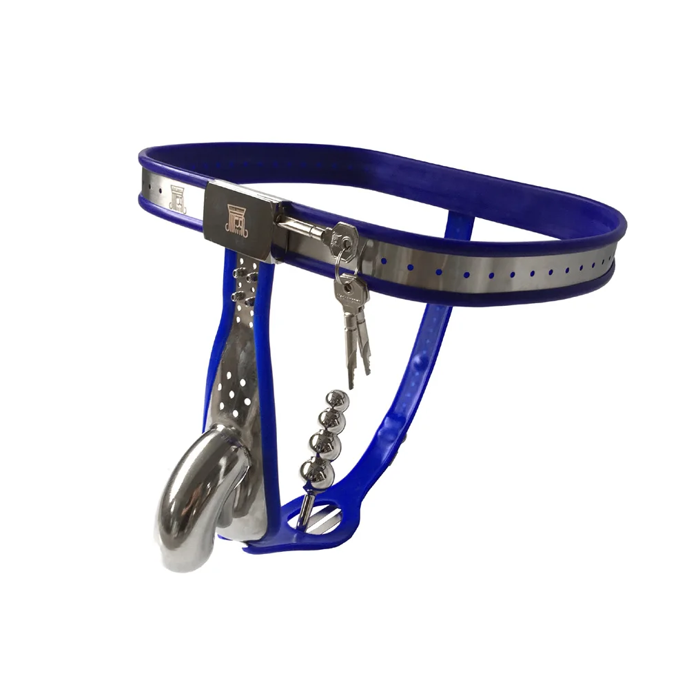 Black emperor SM stainless steel chastity belt new male three generation anti derailment sex toys adult games