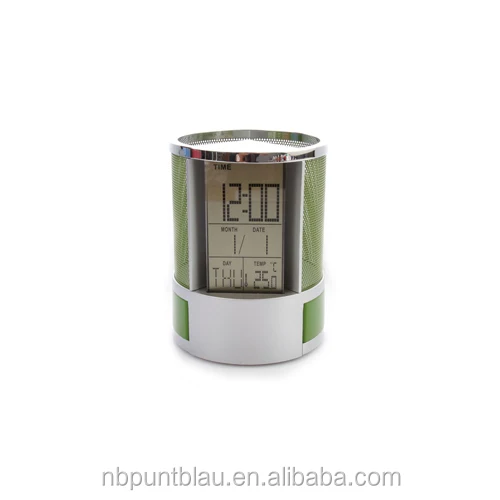 table clock PVC penholder with multifunction display
