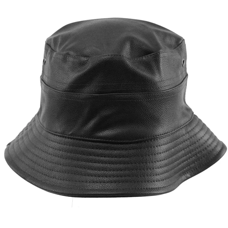 Fashion design cool bucket leather hats with custom logo
