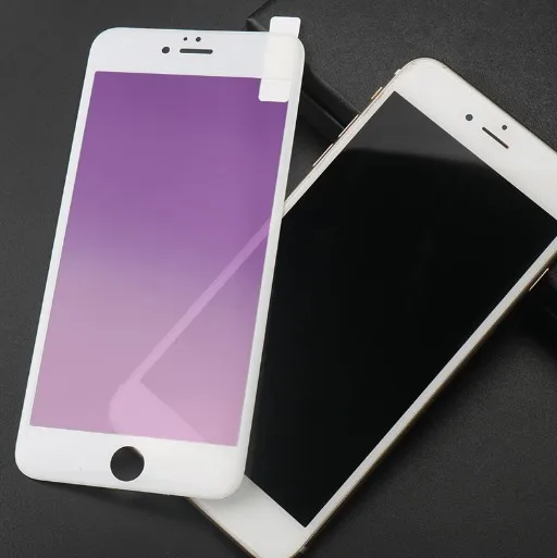 Full cover Anti blue purple light tempered glass screen protector for iphone X 6 7 7plus 8 plus 11 pro max