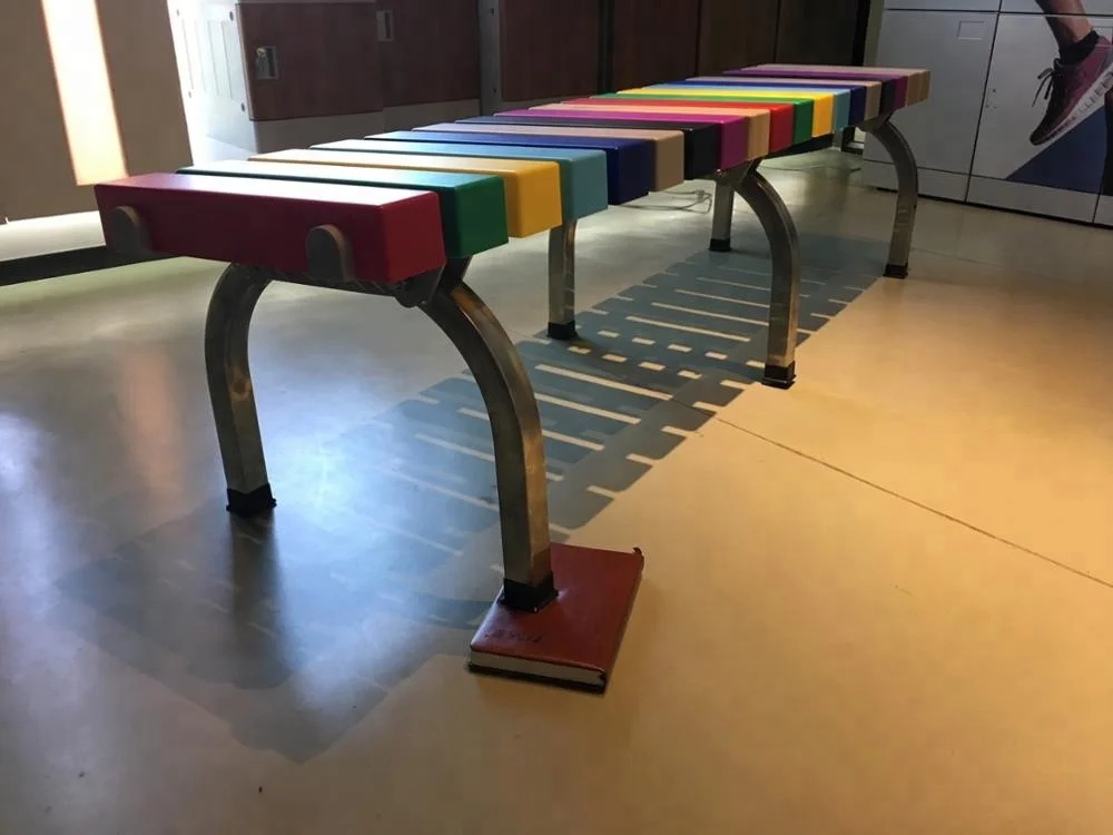 Stainless Steel Leg Plastic Bench