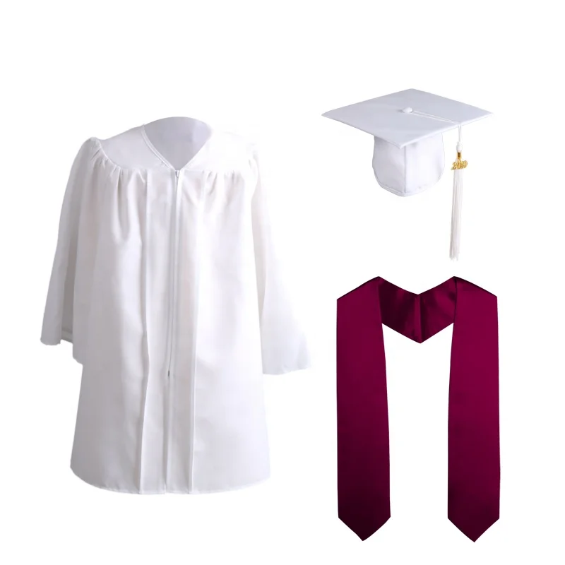 High quality wholesale children  black matte  kindergarten elementary preschool kids graduation gowns