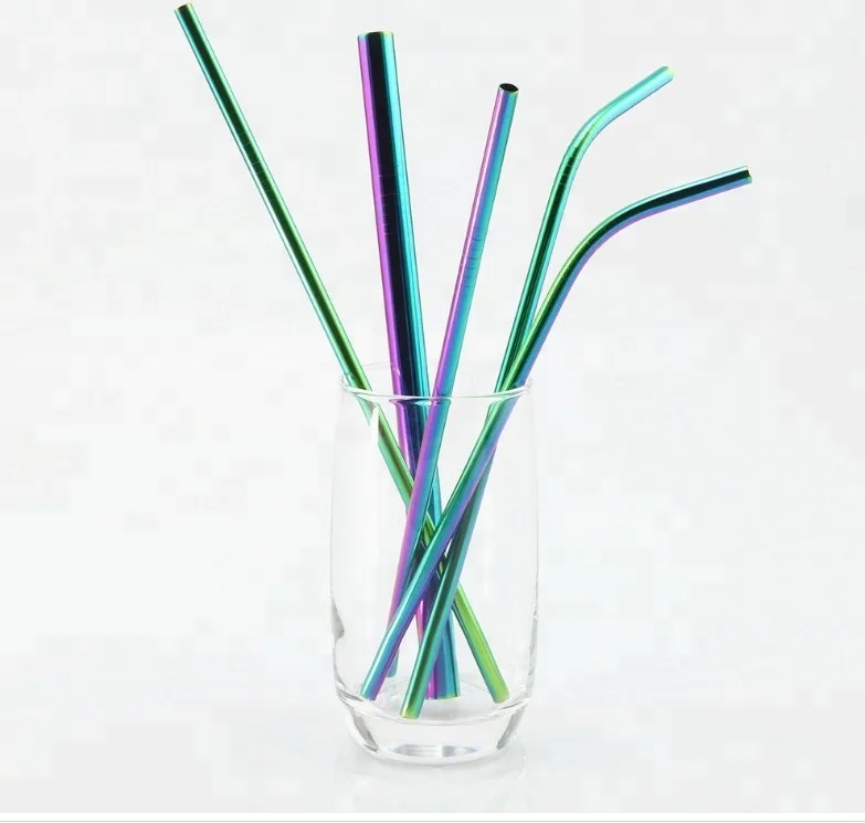 Supply 304 stainless steel milkshake straw and Recyclable bubble milk tea straw with brush