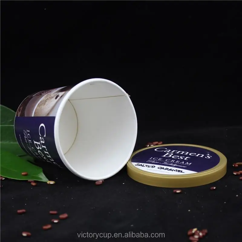 
High quality paper material 16oz ice cream cups with Plastic lid 