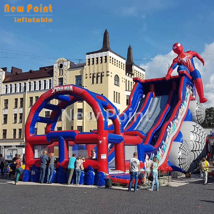 Hot sale cheap spiderman inflatable bouncer slide for kids