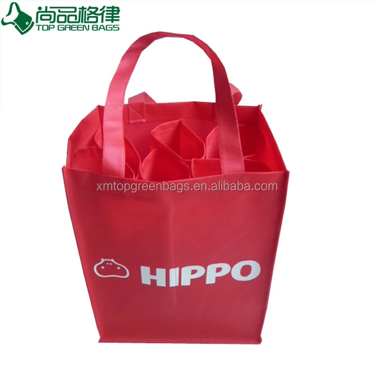 
6 bottles non woven wine bag polypropylene bottle bags beer can holder 
