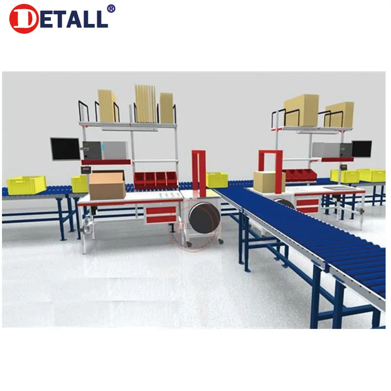 
Detall mobile phone packing table/station with cutter for electronic factory 