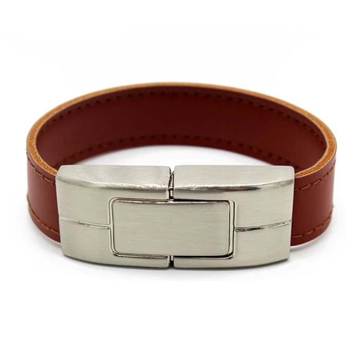 Wholesale Bulk Leather Flash USB Bracelet 8GB Wristband Support 2.0 Logo Print